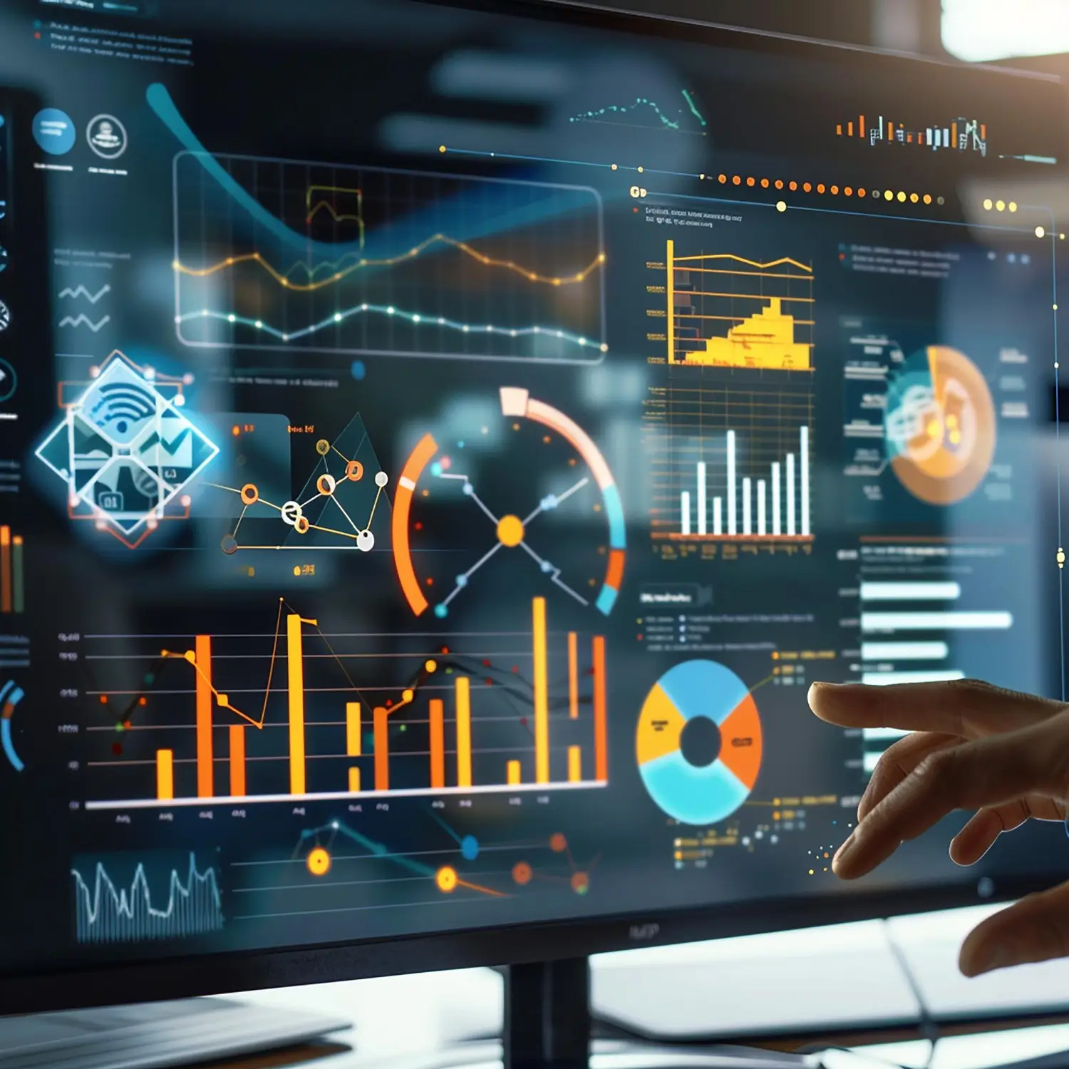Interactive data analytics dashboard with AI-powered business intelligence and real-time performance insights